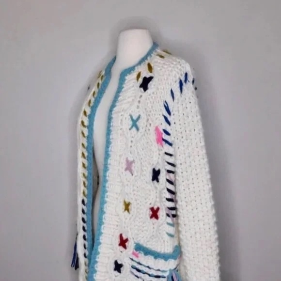 NWT!! ANTHROPOLOGIE Lima Handknit & Heartfelt Embroidered Cardigan Sweater XS/S - Picture 7 of 15